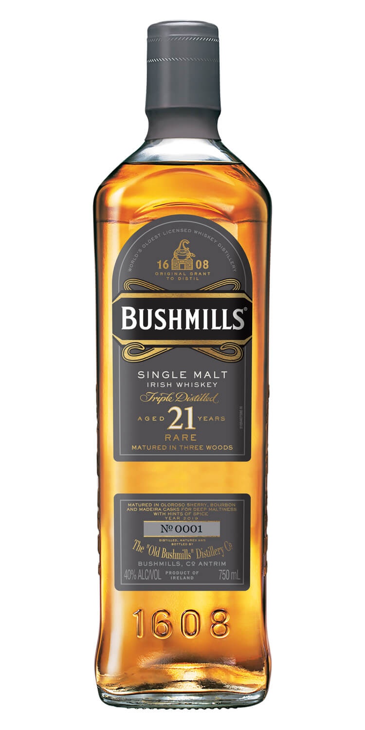 slide 1 of 1, Bushmills Old Bushmills 21 Year Irish Whiskey, 750 ml