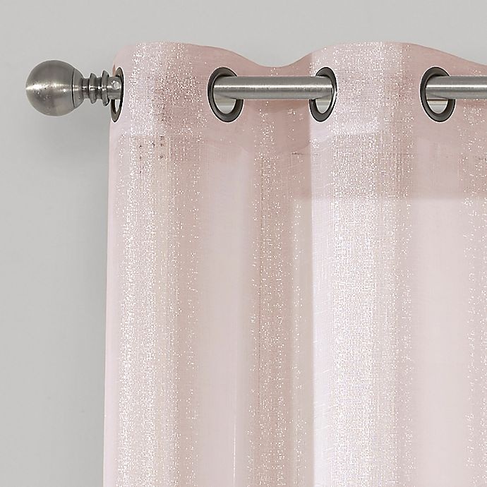 slide 2 of 3, SALT Metallic 95-Inch Grommet Sheer Window Curtain - Blush, 2 ct