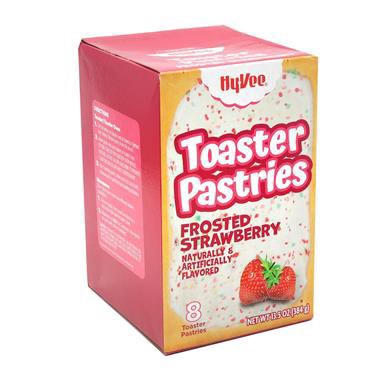 slide 1 of 1, Hy-Vee Toaster Pastries Frosted Strawberry, 13.5 oz