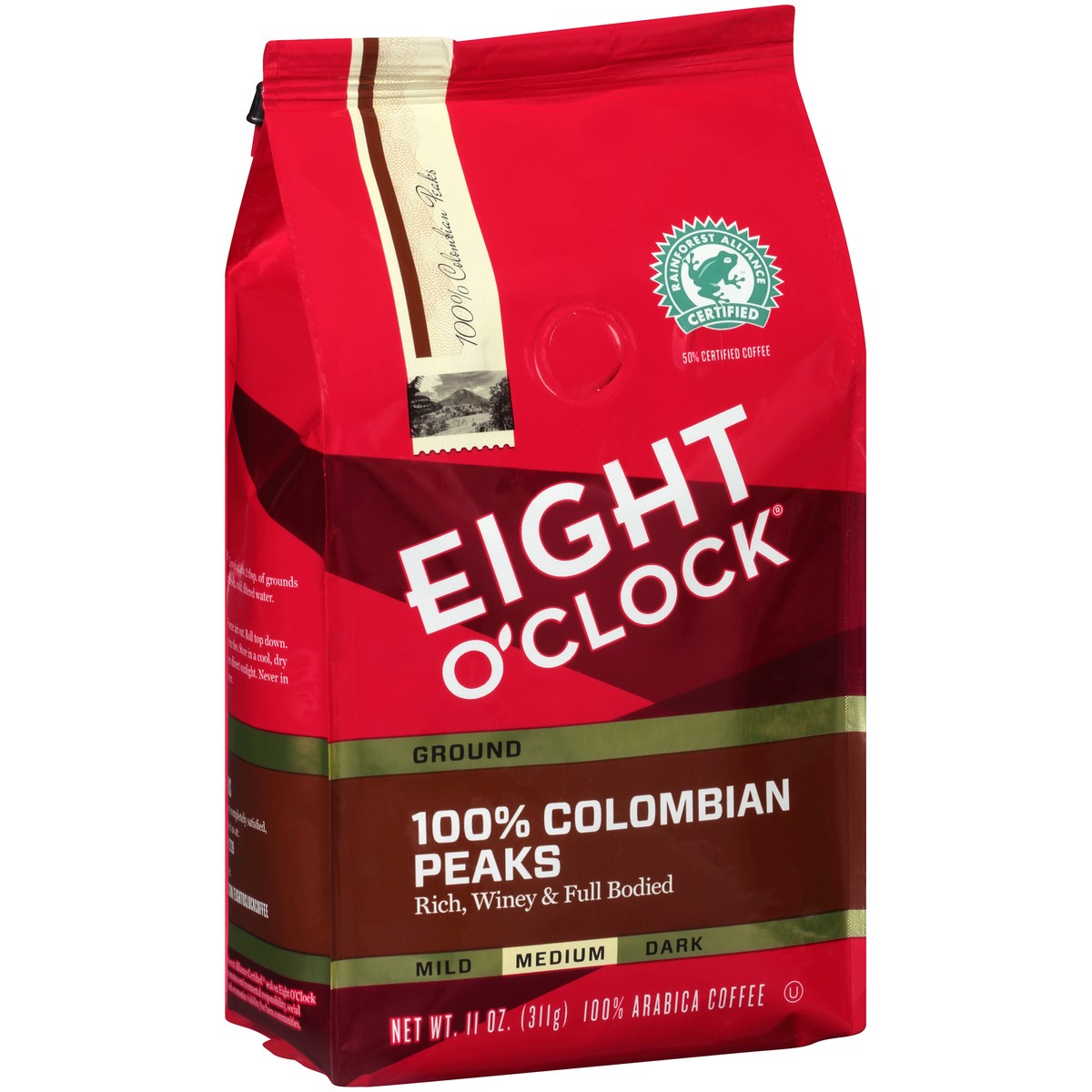 slide 4 of 4, Eight O'Clock Coffee Eight O'Clock 100% Colombian Peaks Medium Roast Ground Coffee 11 oz, 12 oz