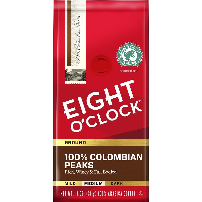 slide 1 of 4, Eight O'Clock Coffee Eight O'Clock 100% Colombian Peaks Medium Roast Ground Coffee 11 oz, 12 oz