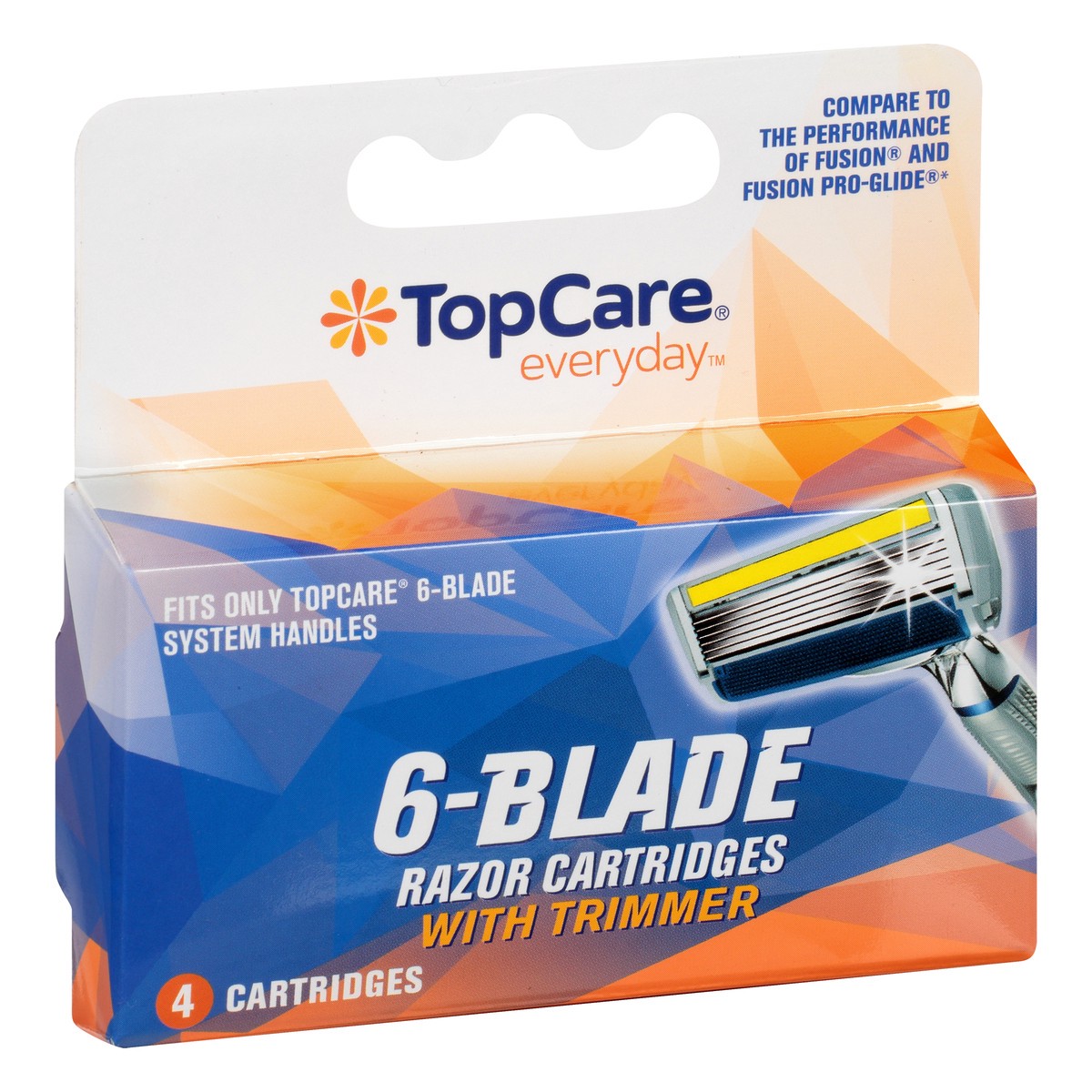 slide 8 of 8, TopCare Men's 6-Blade Cartridges with Trimmer, 4 ct