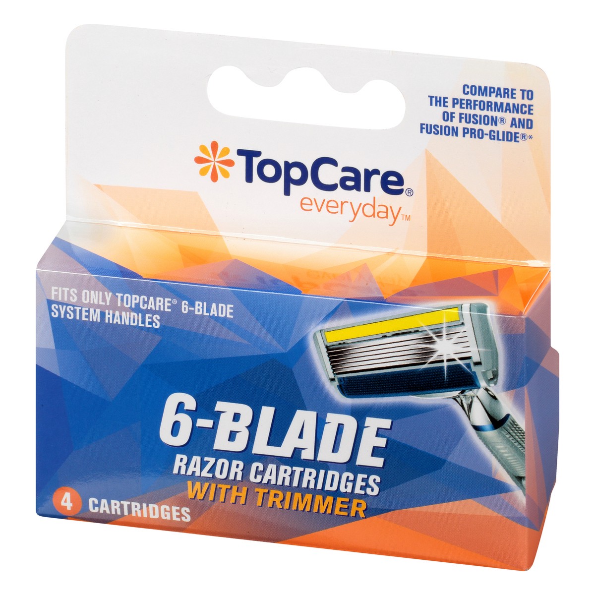 slide 4 of 8, TopCare Men's 6-Blade Cartridges with Trimmer, 4 ct