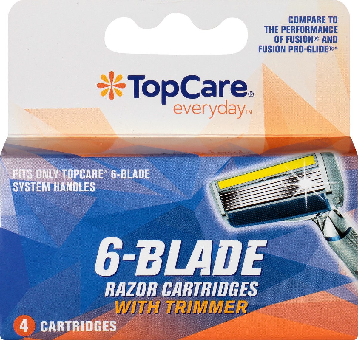 slide 5 of 8, TopCare Men's 6-Blade Cartridges with Trimmer, 4 ct