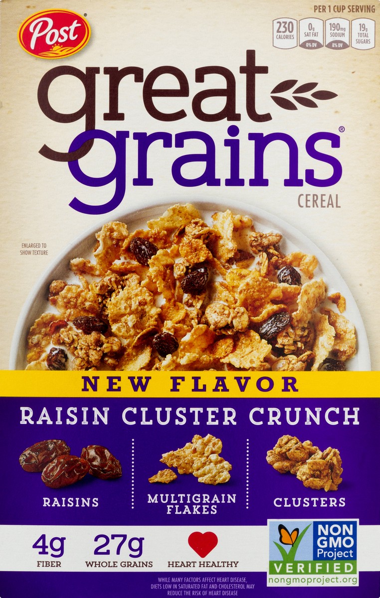 slide 1 of 1, Great Grains Raisin Cluster Crunch Cereal 16.5 oz, 16.5 oz