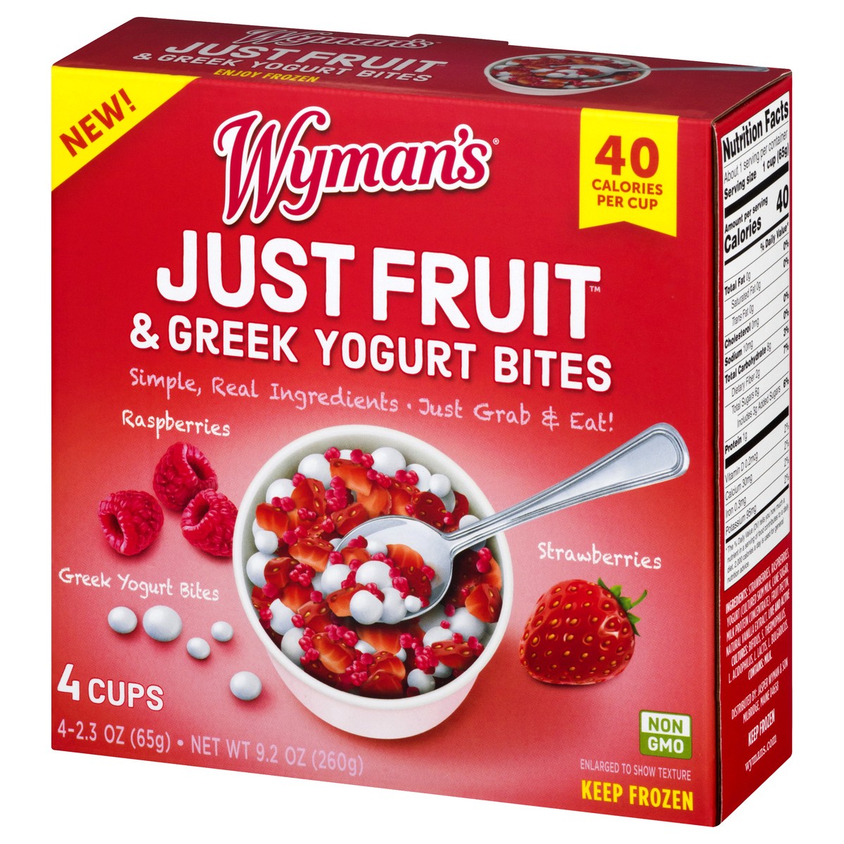 slide 3 of 9, Wyman's Just Fruit Strawberry Raspberries Yogurt, 9.2 oz
