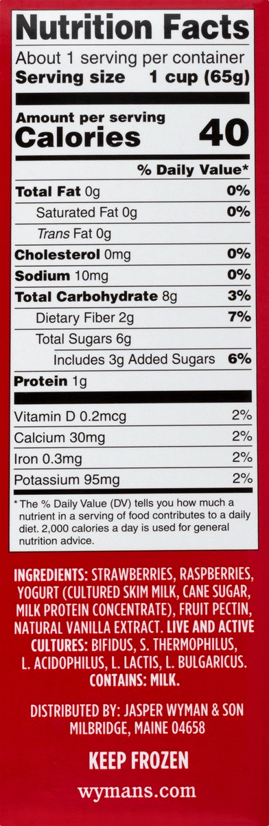 slide 8 of 9, Wyman's Just Fruit Strawberry Raspberries Yogurt, 9.2 oz