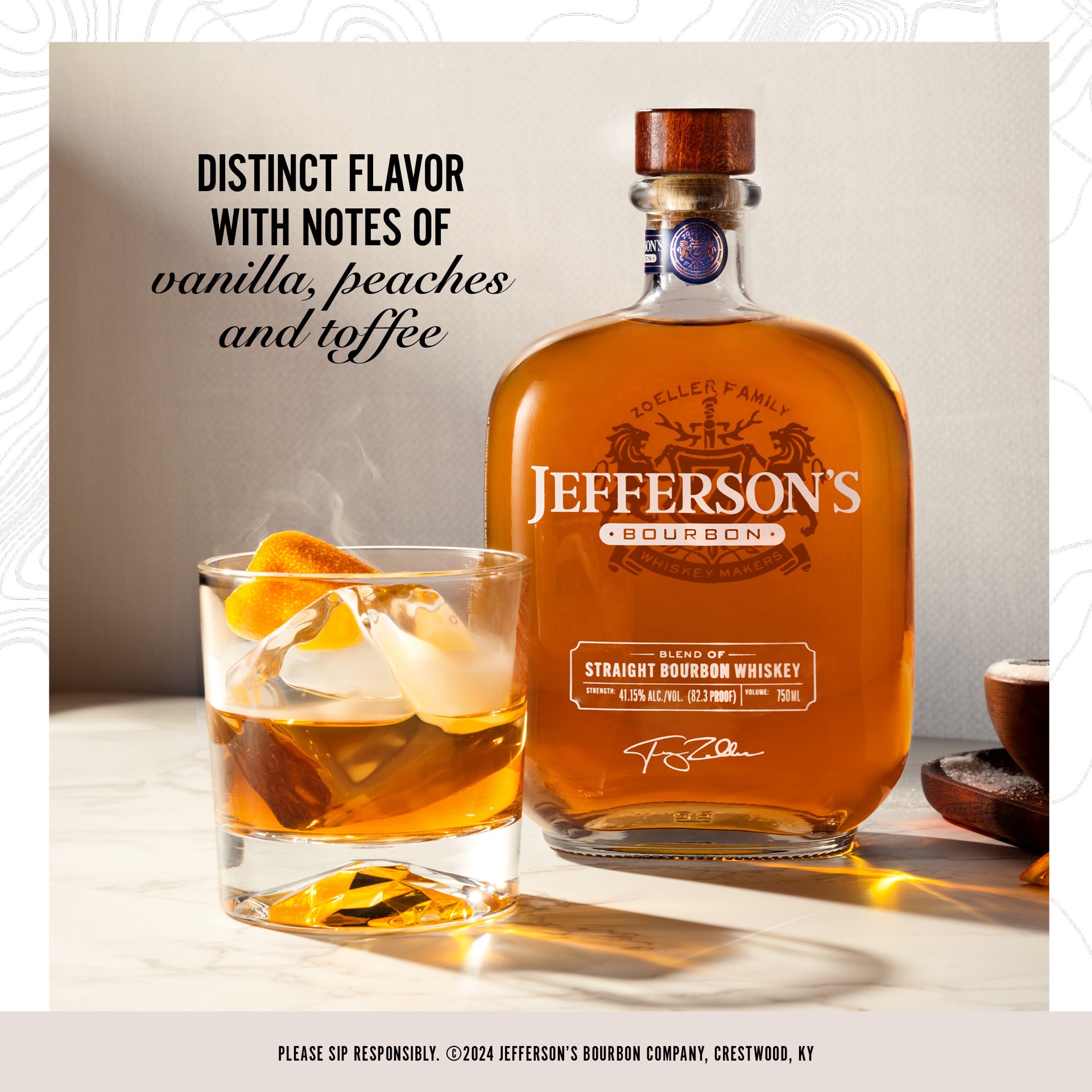 slide 3 of 6, Jeffersons Jefferson's Bourbon Whiskey, 1.75 L Bottle, 41.15% ABV, 1.75 liter