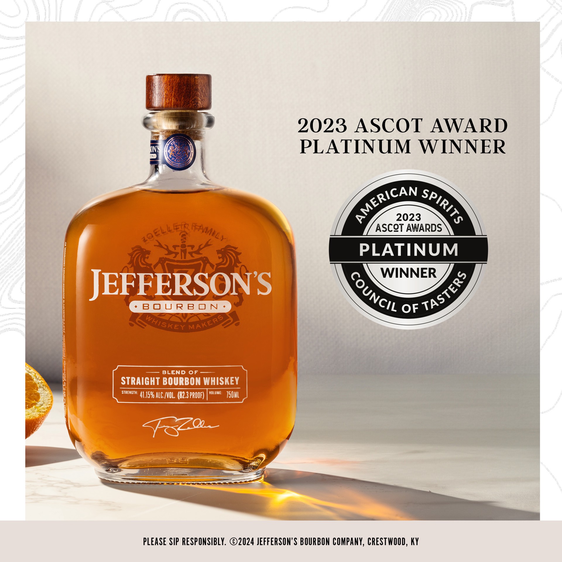 slide 6 of 6, Jeffersons Jefferson's Bourbon Whiskey, 1.75 L Bottle, 41.15% ABV, 1.75 liter