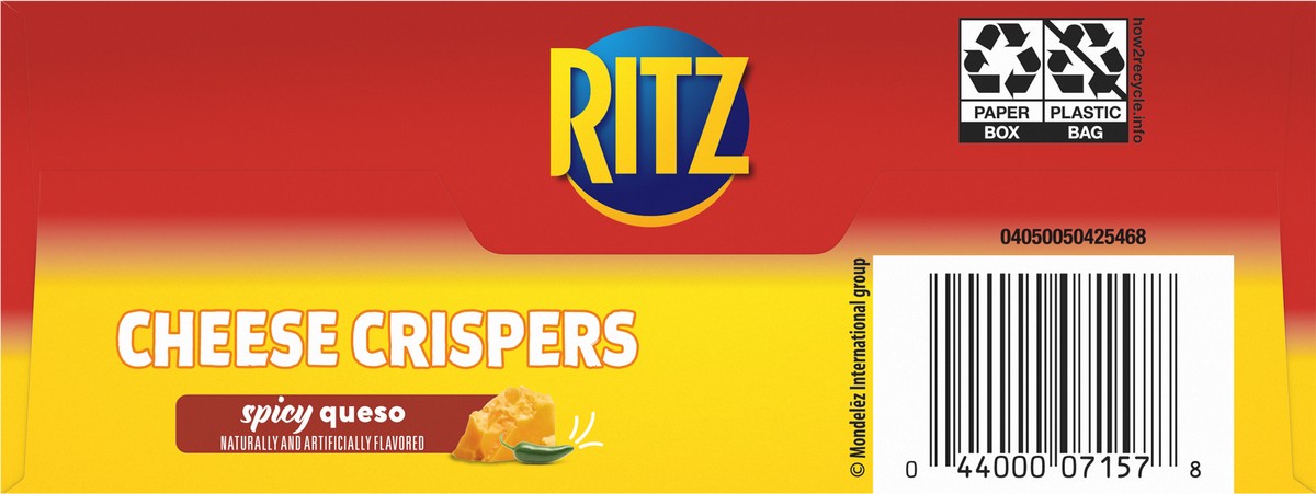 slide 7 of 9, RITZ Cheese Crispers Spicy Queso Baked Chips, 7 oz, 7 oz