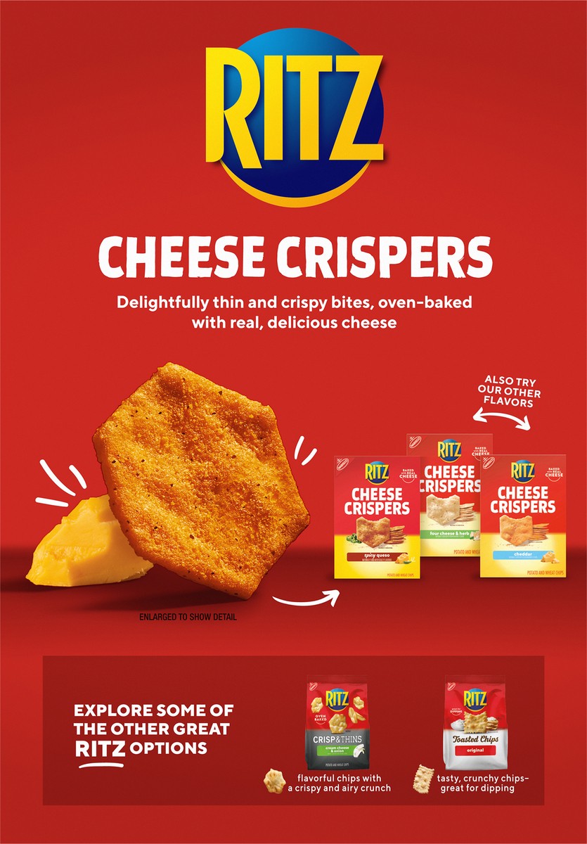 slide 4 of 9, RITZ Cheese Crispers Spicy Queso Baked Chips, 7 oz, 7 oz