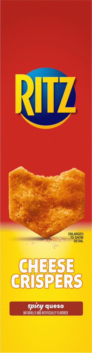 slide 3 of 9, RITZ Cheese Crispers Spicy Queso Baked Chips, 7 oz, 7 oz