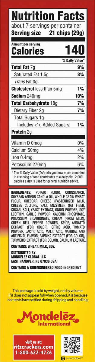 slide 6 of 9, RITZ Cheese Crispers Spicy Queso Baked Chips, 7 oz, 7 oz
