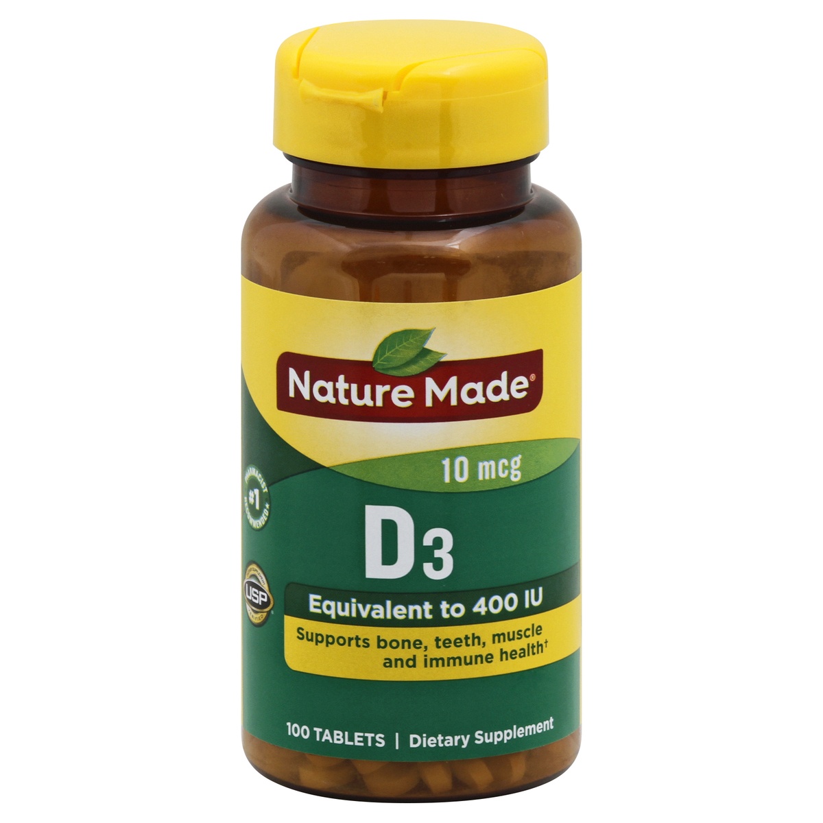 slide 1 of 4, Nature Made Vitamin D3 400 IU Tablet, 100 ct