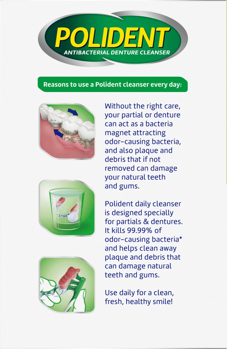 slide 7 of 8, Polident Denture Cleaner Overnight Tablets - 120ct, 120 ct
