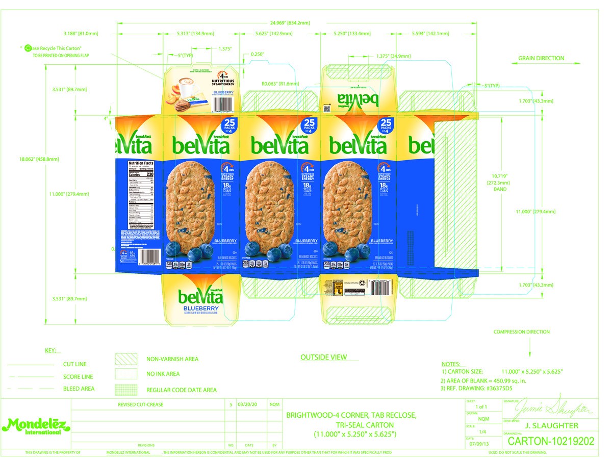 slide 4 of 14, belVita Blueberry Breakfast Biscuits, 25 Packs (4 Biscuits Per Pack), 44 oz