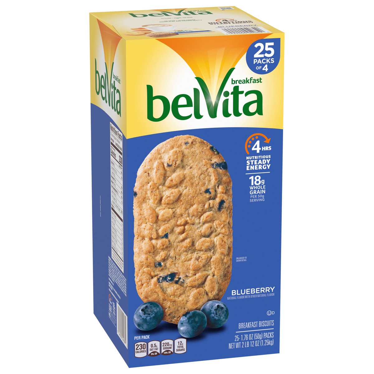 slide 5 of 14, belVita Blueberry Breakfast Biscuits, 25 Packs (4 Biscuits Per Pack), 44 oz