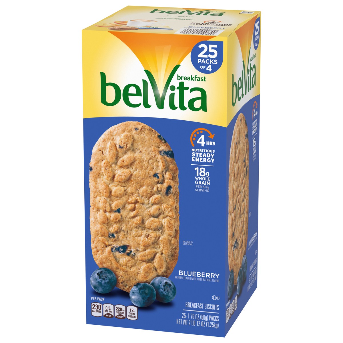 slide 6 of 14, belVita Blueberry Breakfast Biscuits, 25 Packs (4 Biscuits Per Pack), 44 oz