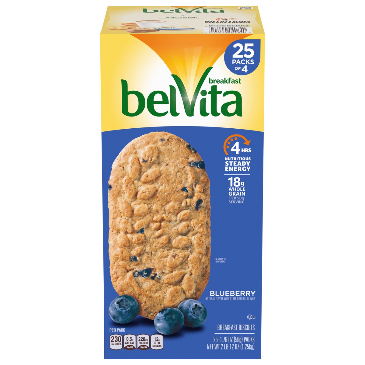 slide 1 of 14, belVita Blueberry Breakfast Biscuits, 25 Packs (4 Biscuits Per Pack), 44 oz