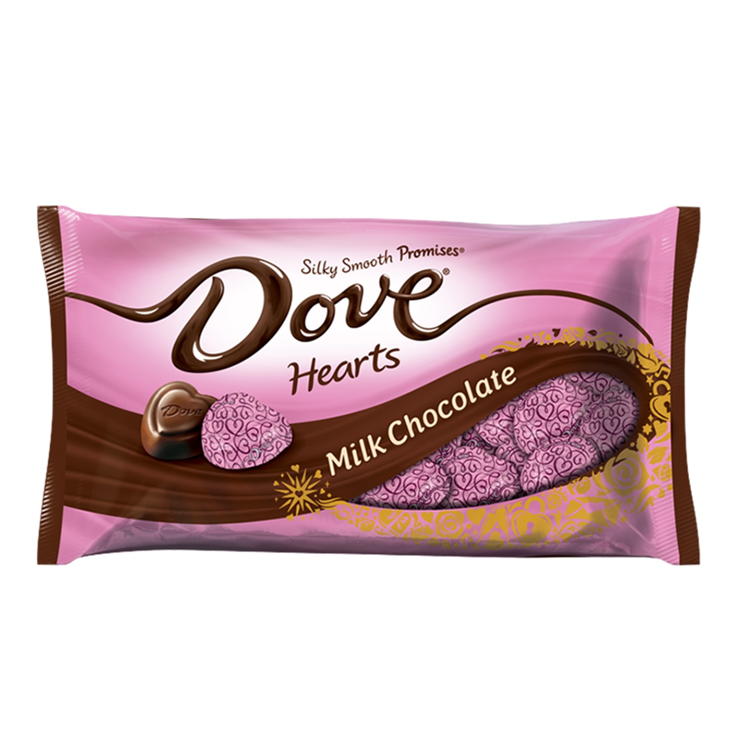 slide 1 of 1, DOVE PROMISES Valentine's Heart Milk Chocolate Candy Bag, 8.87 oz