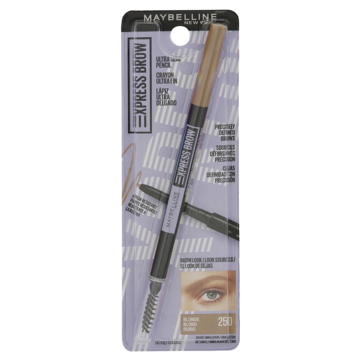 slide 1 of 9, Maybelline Xpress Brow Blonde 250 Ultra Slim Pencil Crayon 0.003 oz, 0 oz