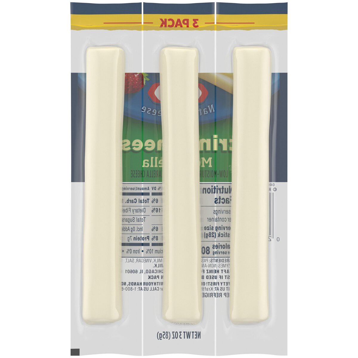 slide 3 of 8, Kraft Mozzarella String Cheese, 3 ct - 3.0 oz Packageed, 3 oz