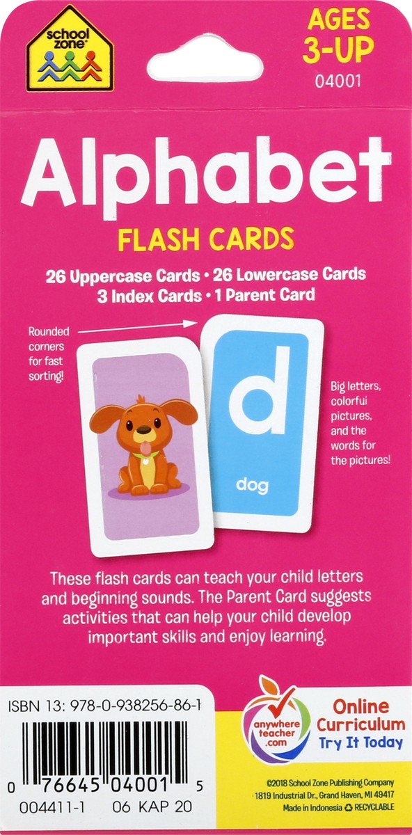 slide 8 of 9, School Zone Alphabet Flashcards, 1 ct