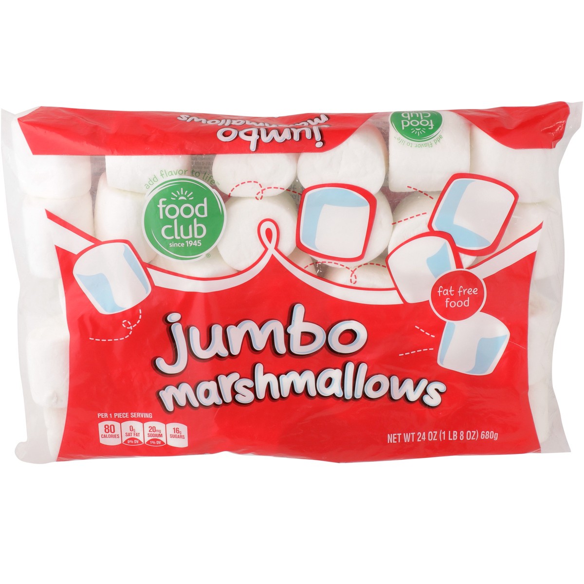 slide 1 of 9, Food Club Jumbo Marshmallows, 24 oz