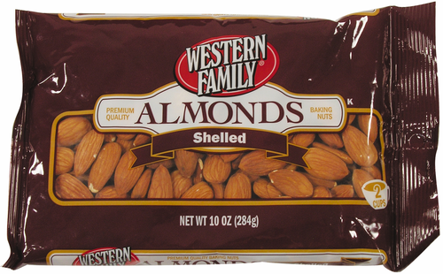 slide 1 of 1, Western Family Almonds Shelled Baking, 10 oz