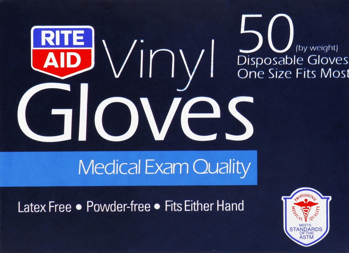 slide 2 of 5, Rite Aid Ra Vnyl Gloves Dispos, 50 ct