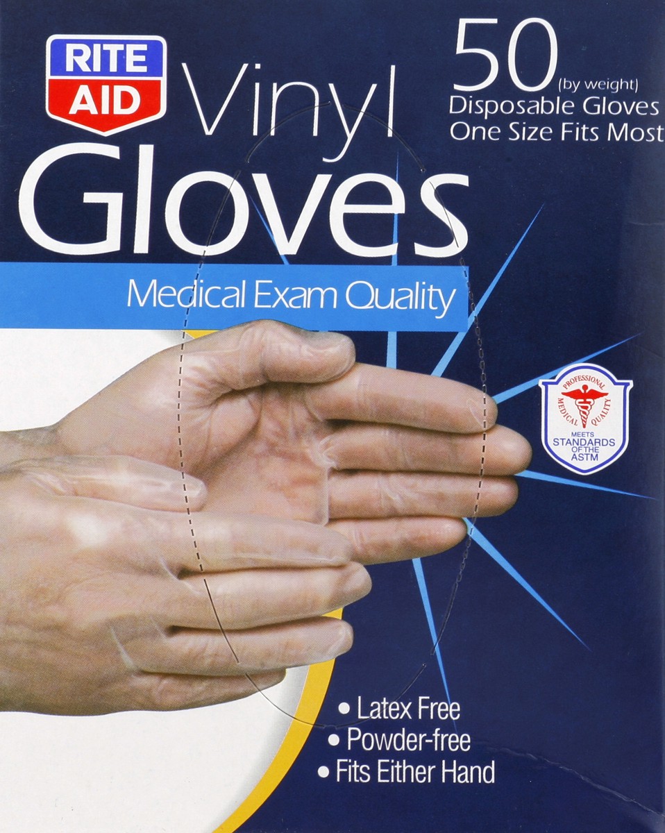 slide 4 of 5, Rite Aid Ra Vnyl Gloves Dispos, 50 ct