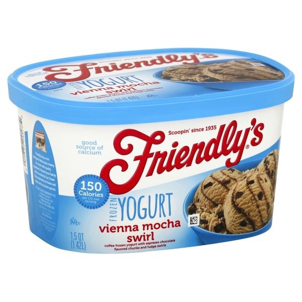 slide 1 of 4, Friendly's Vienna Mocha Swirl Frozen Yogurt, 48 fl oz