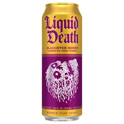 Liquid Death Slaughter Berry Iced Tea, Raspberry Flavored Black Tea, 19.2 oz Can