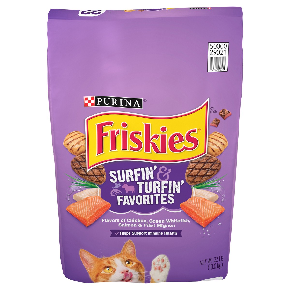 slide 1 of 9, Purina Friskies Surfin' & Turfin' Favorites Cat Food, 22 lb