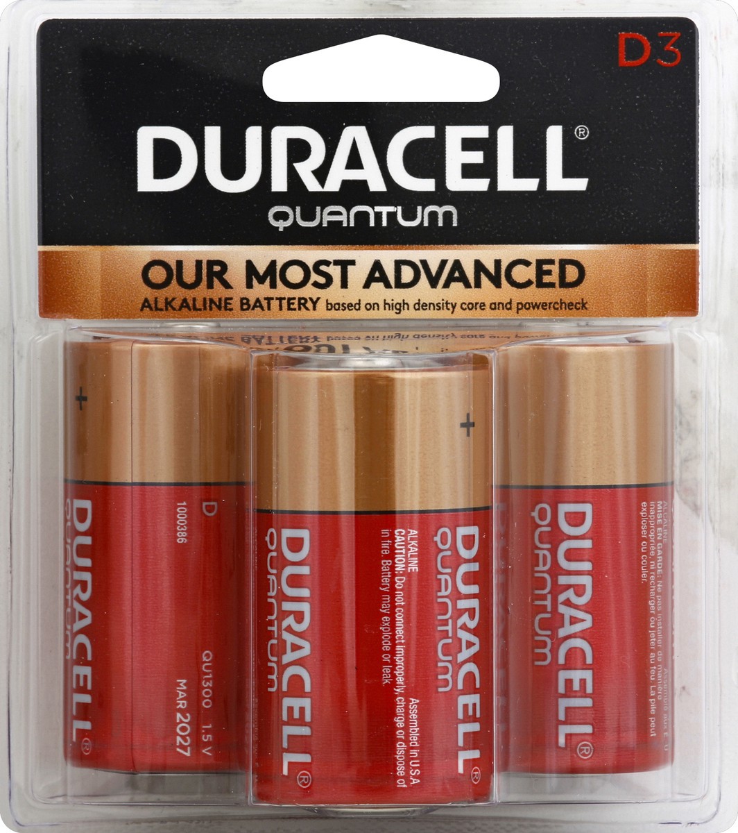 slide 2 of 2, Duracell Batteries, Alkaline, D, 3 ct