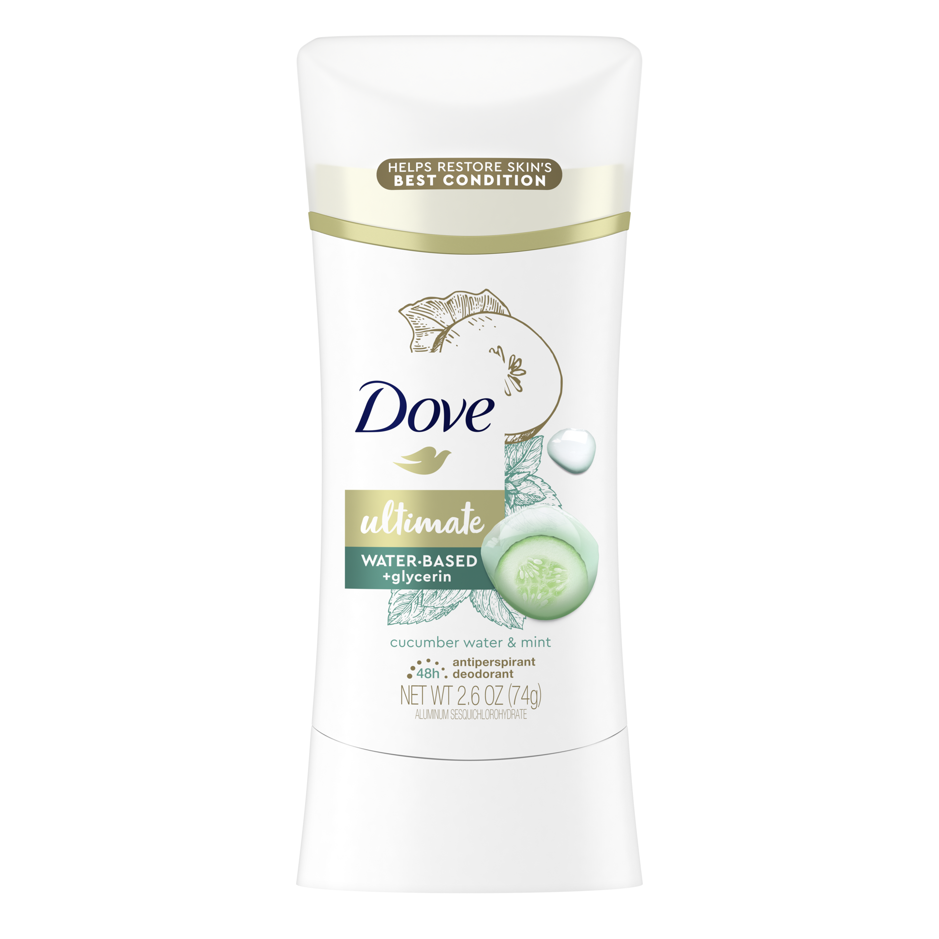 slide 3 of 4, Dove Ultimate Antiperspirant Deodorant Stick Cucumber Water & Mint, 2.6 oz, 2.6 oz