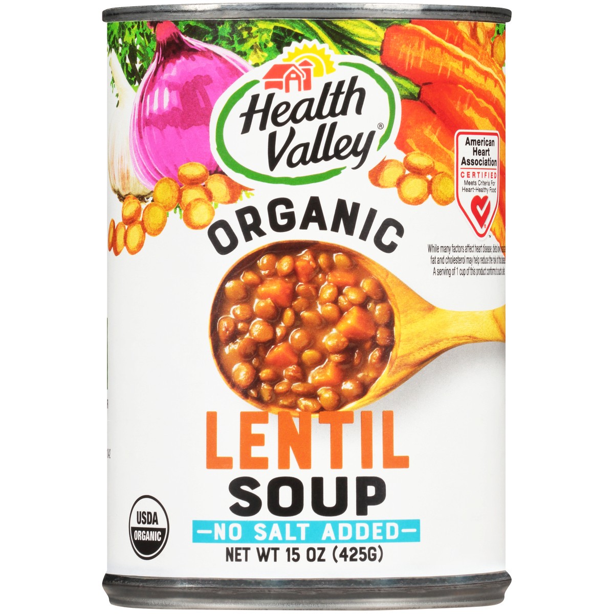 slide 2 of 9, Health Valley Organic Lentil Soup No Salt, 15 oz