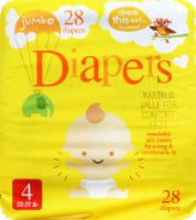 slide 1 of 1, Check This Out... Maximum Value Jumbo Diapers Size 4, 28 ct