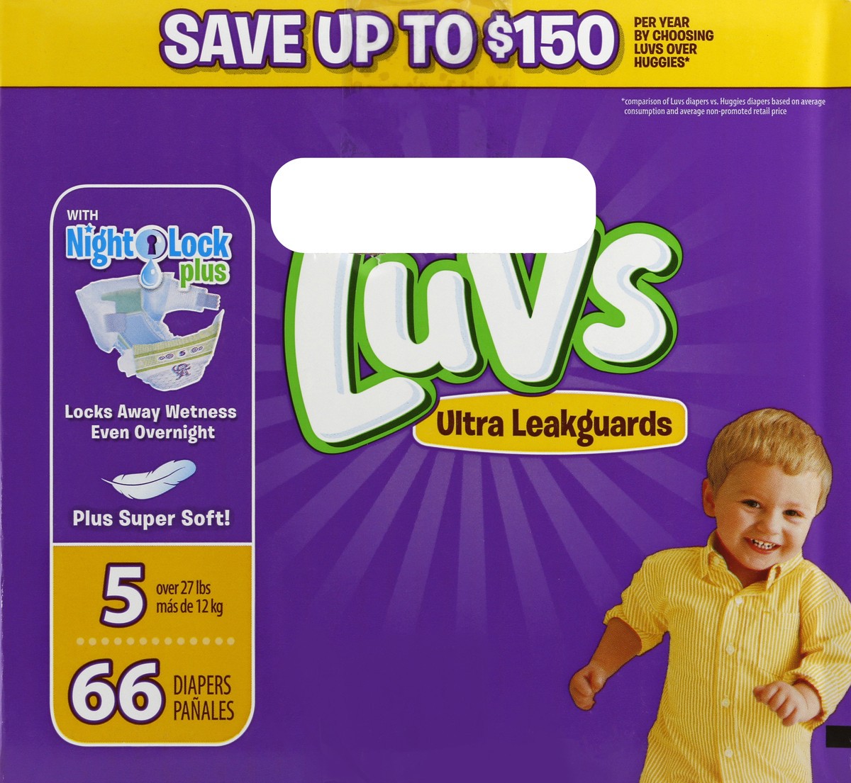 slide 6 of 6, Luvs Pro Level Leak Protection Diapers Size 5 66 Count, 66 ct