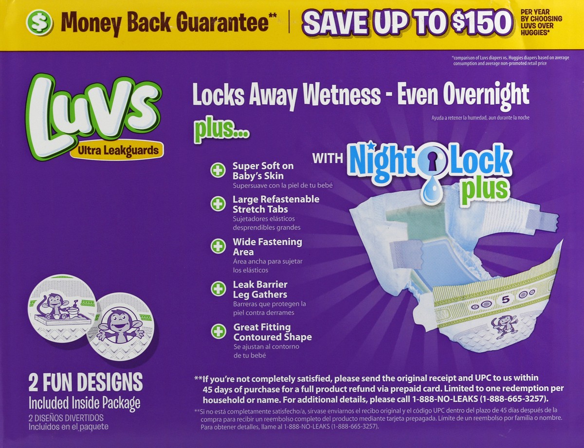 slide 2 of 6, Luvs Pro Level Leak Protection Diapers Size 5 66 Count, 66 ct