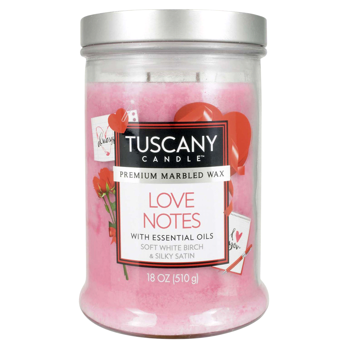 slide 1 of 1, Tuscany Candle Love Notes Premium Marbled Wax Candle, 18 oz