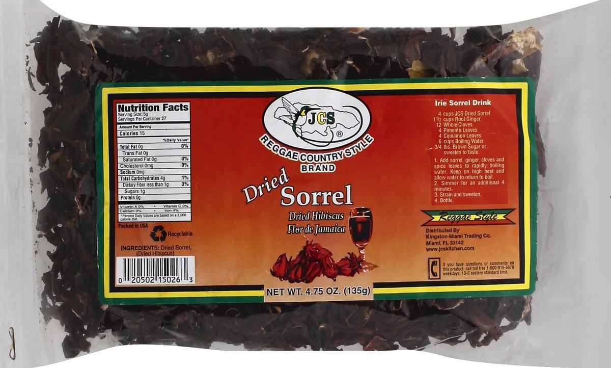 slide 5 of 5, JCS Jamaican Country Style Jamaican Cntry Style Dried Sorrel Ja, 4.7 oz