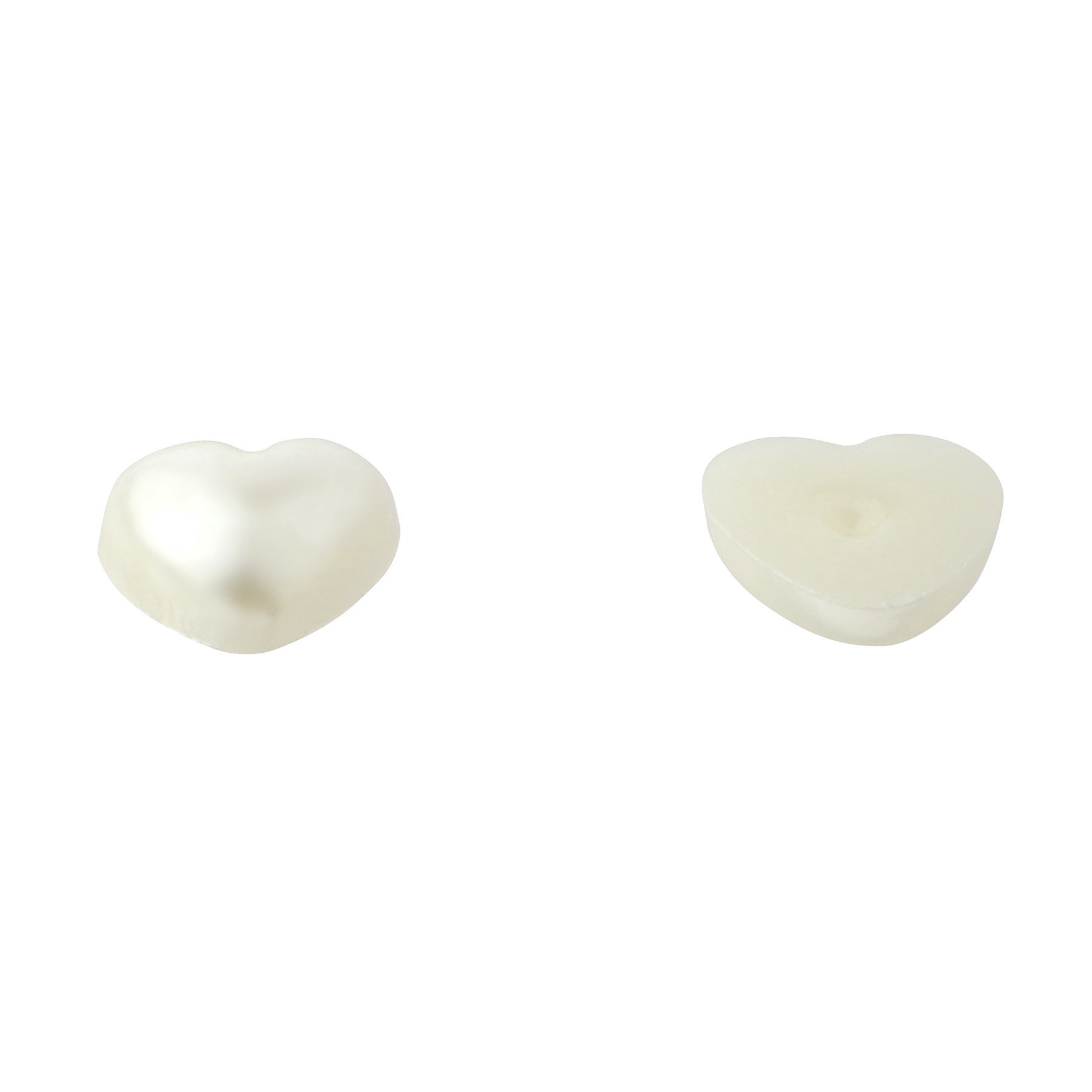 slide 2 of 2, 7.4mm Ivory Ab Flatback Plastic Pearl Hearts, 300ct. By Bead Landing, 4 mm