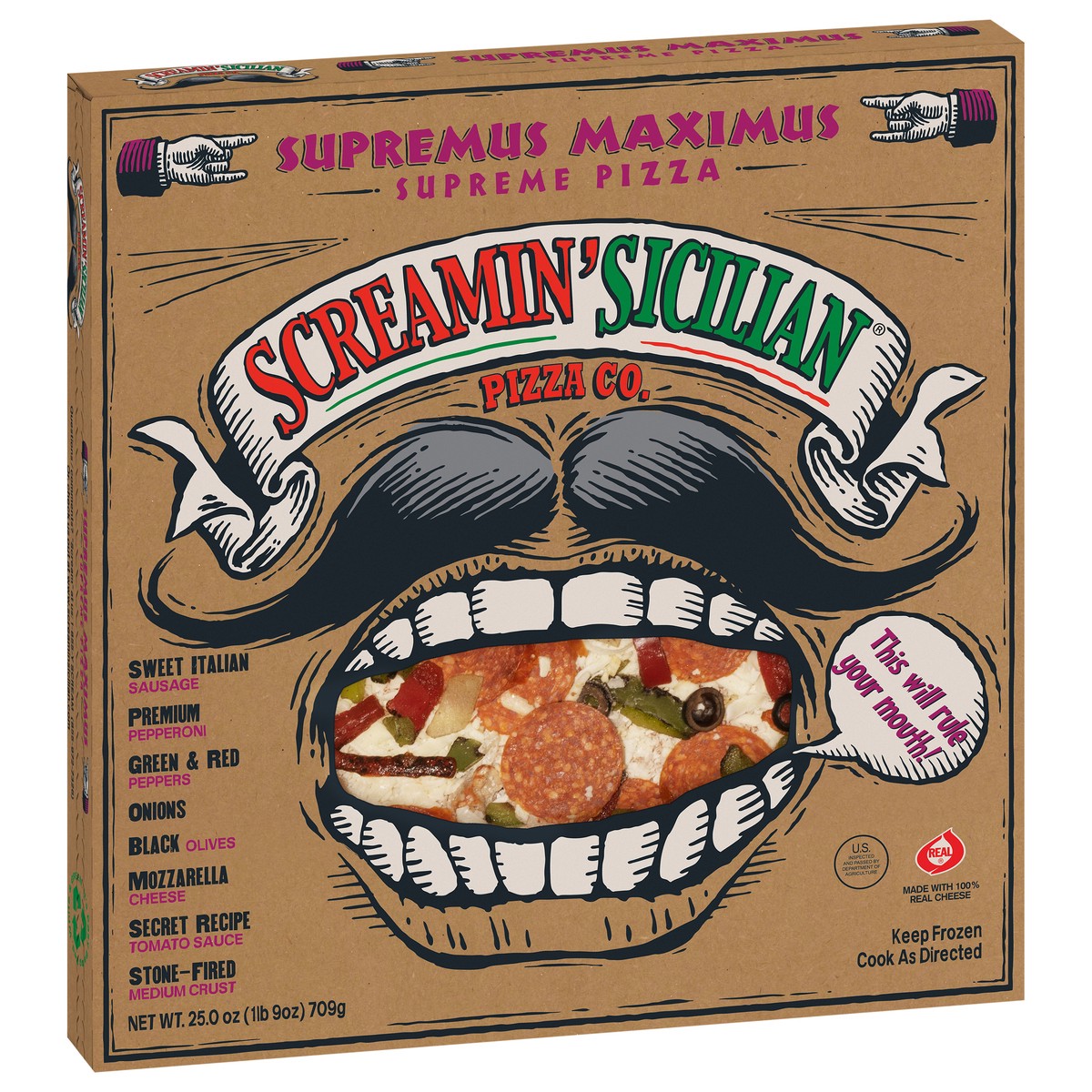 slide 3 of 9, Palermo's Screamin' Sicilian Supreme Frozen Pizza - 25oz, 25 oz
