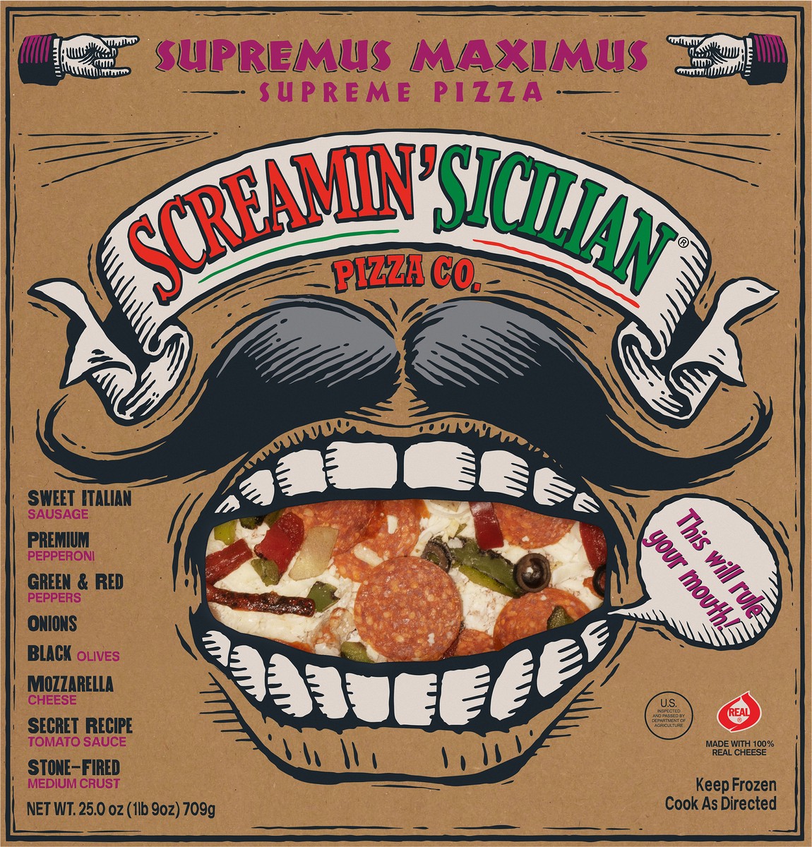 slide 4 of 9, Palermo's Screamin' Sicilian Supreme Frozen Pizza - 25oz, 25 oz
