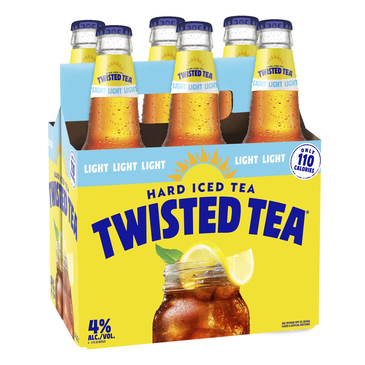 slide 2 of 5, Twisted Tea Light, Hard Iced Tea (12 fl. oz. Bottle, 6pk.), 6 ct; 12 oz