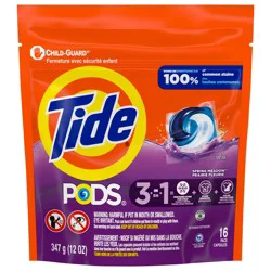 Tide PODS Liquid Laundry Detergent Pacs, Spring Meadow, 16 ct