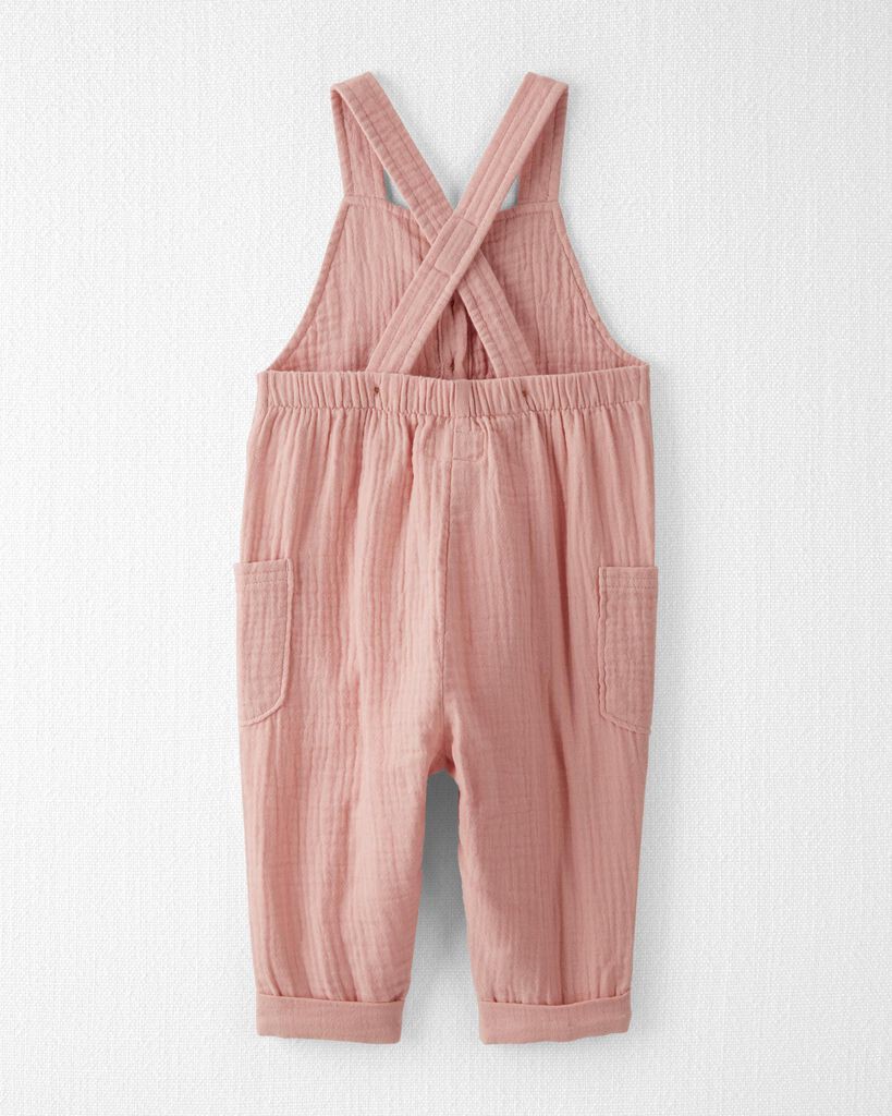 slide 3 of 5, Littleplanet Baby Organic Cotton Gauze Overalls Rose 9M, 1 ct