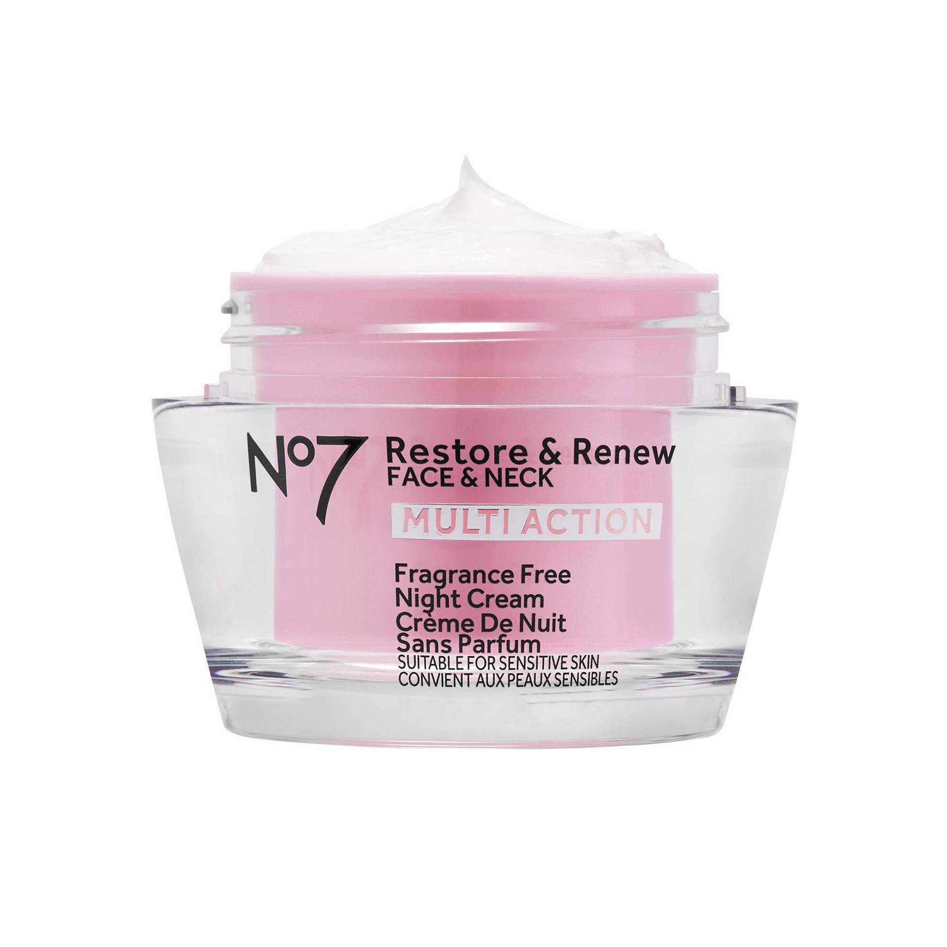slide 11 of 13, No7 Restore & Renew Face & Neck Multi Action Fragrance Free Night Cream - 1.69 fl oz, 1.69 fl oz