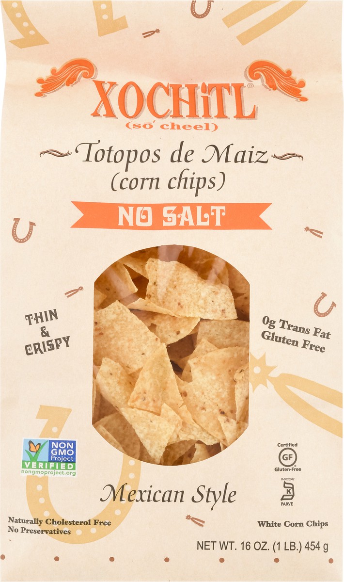 slide 1 of 13, Xochitl Mexican Style Thin & Crispy No Salt White Corn Chips 16 oz, 16 oz